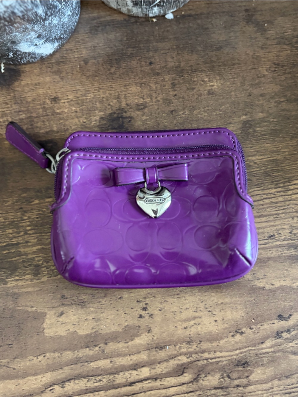 Coach embossed signature liquid gloss wallet